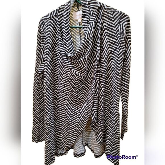 Skies are blue sweater womens size small black white convertible cardigan office - Picture 1 of 6